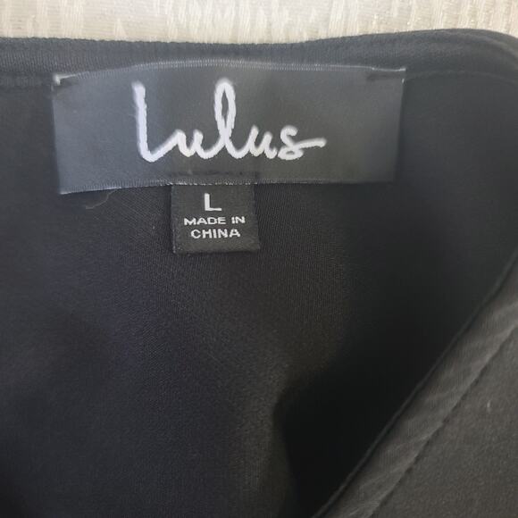 Lulus Conversation Piece gown women's black maxi dress Sz Large Formal Black Tie - Picture 11 of 12